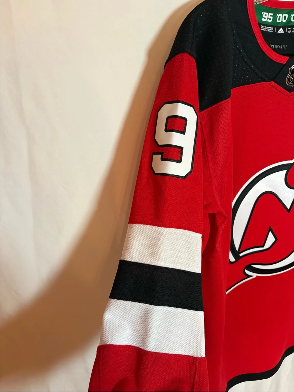 Adidas New Jersey Devils #9 Hall Red Home Hockey Jersey Size 46